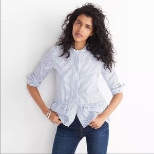 Madewell Lakeside Peplum Striped Shirt